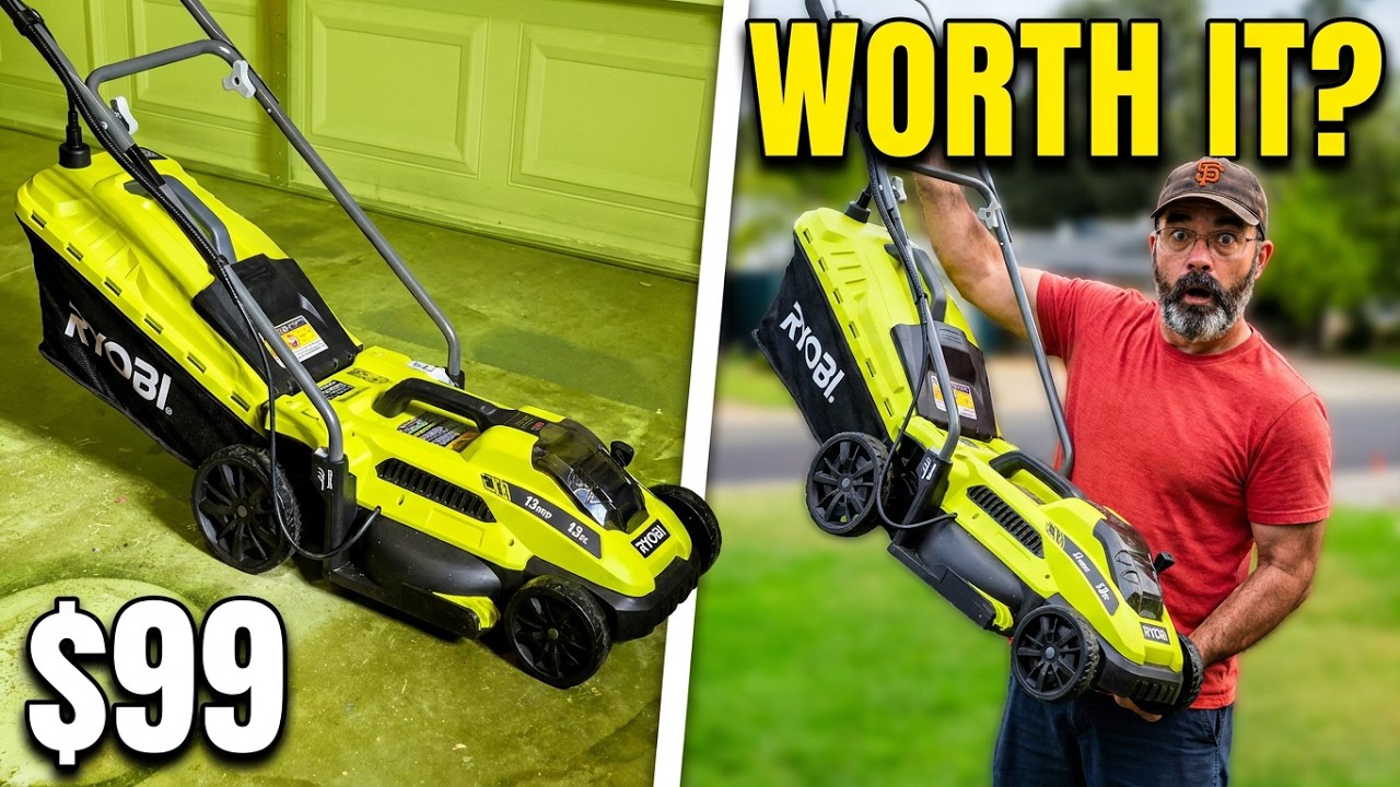 Ryobi 13 inch Electric Lawn mower from Home Depot - Overview and Demo