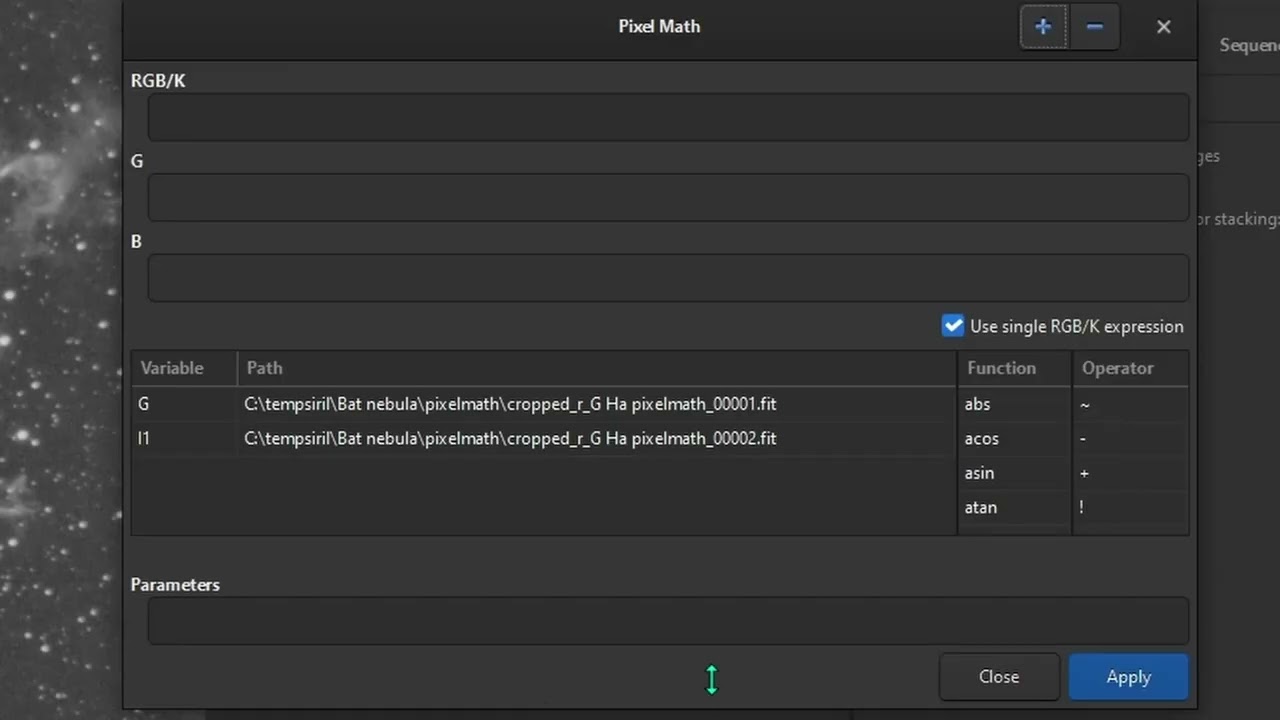 An introduction to pixelmath in Siril