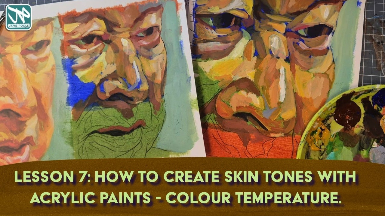Lesson 7: Using a background colour to enhance Acrylic Portrait