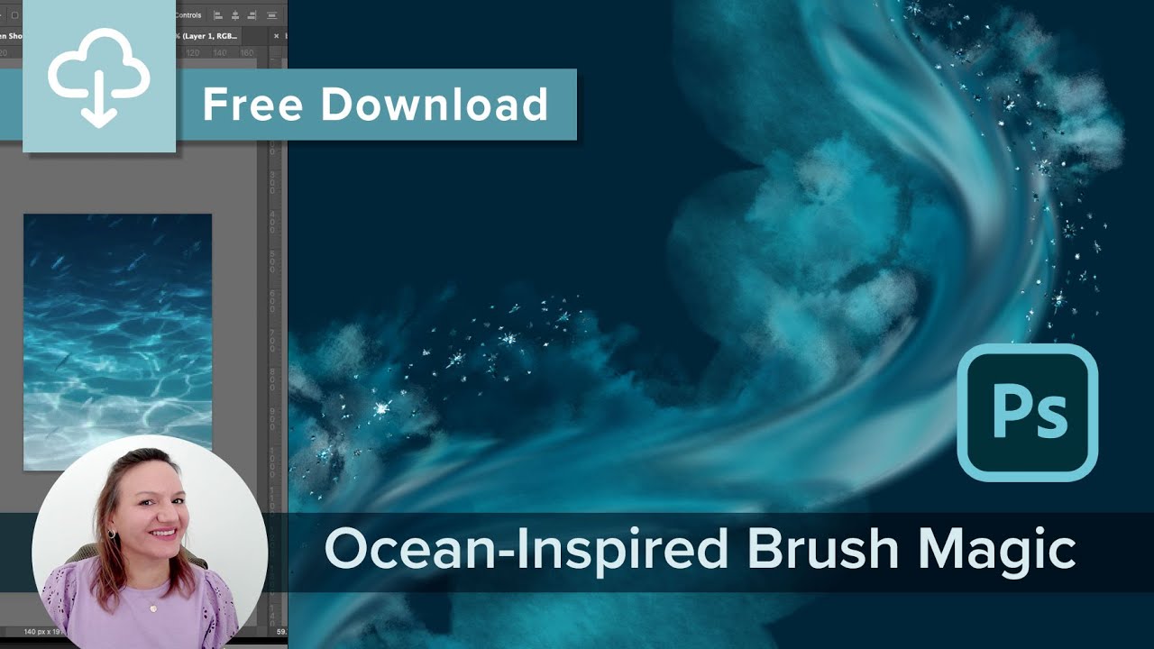 Paint an ocean-inspired abstract design in Photoshop with only 4 brushes!