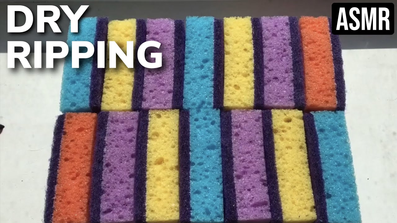 ASMR SPONGES | Dry ripping new kitchen sponges | Sponge, destroy sounds