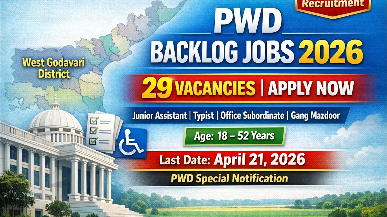 West Godavari PWD Jobs 2026 | 29 Posts | Direct Selection | Apply Now