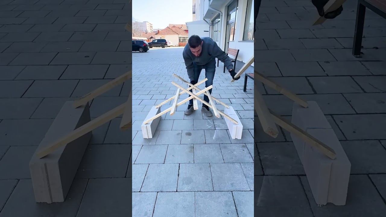 Wooden Self Supporting Bridge #diy #wood #bridge #support #trick