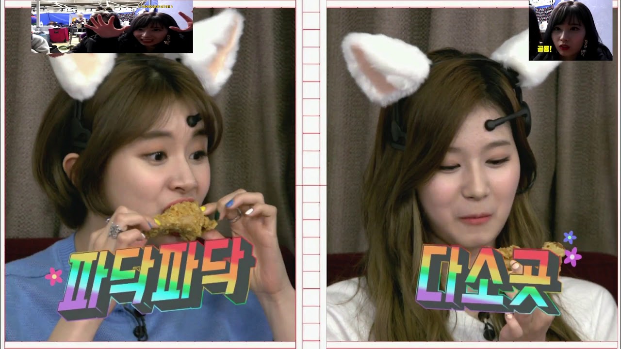 [TWICE]냄비받침 사나  짤, 그 와중에 손채영씹떡사