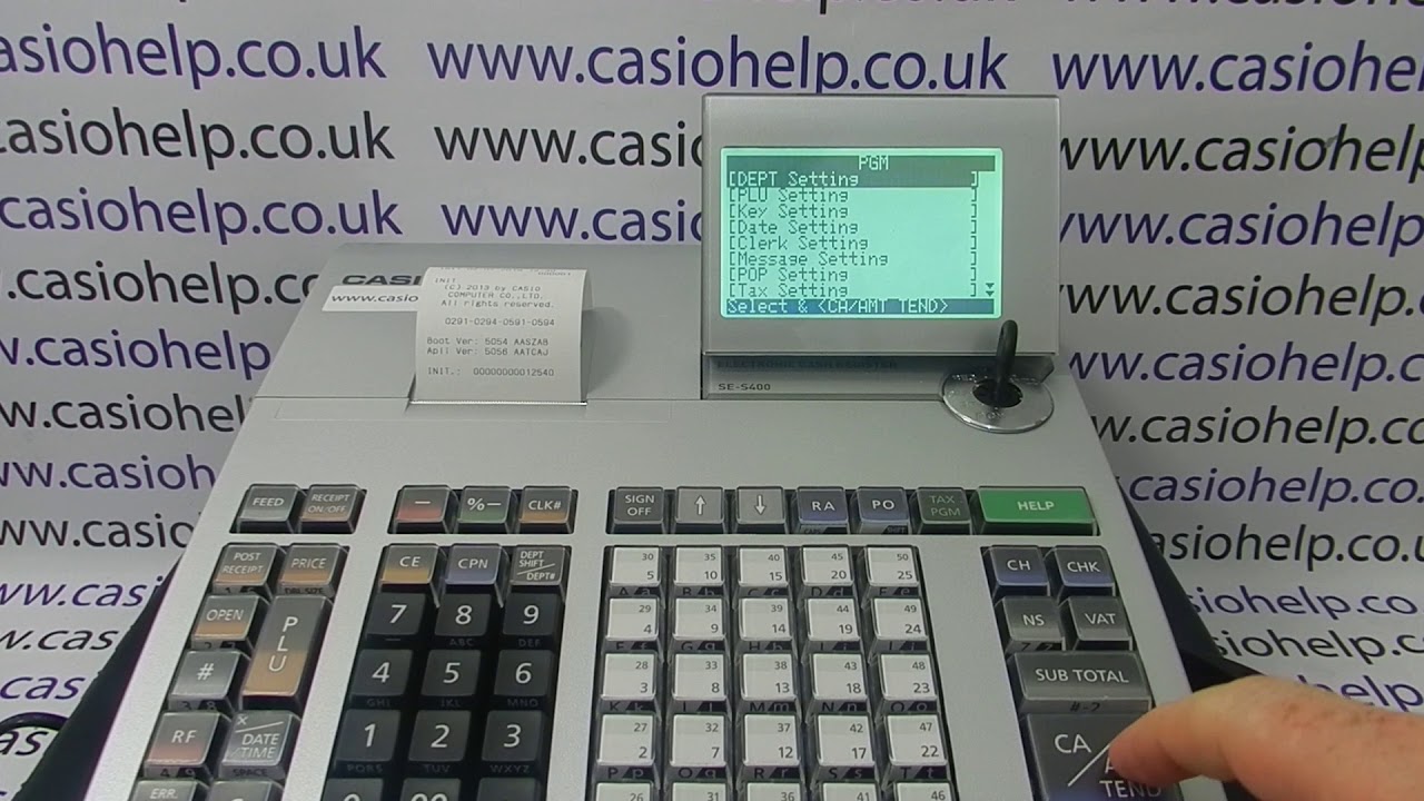 How To Perform A Factory Reset On The Casio SE-S400 SE-S800 PCR-T500 PCR-T520 Cash Register