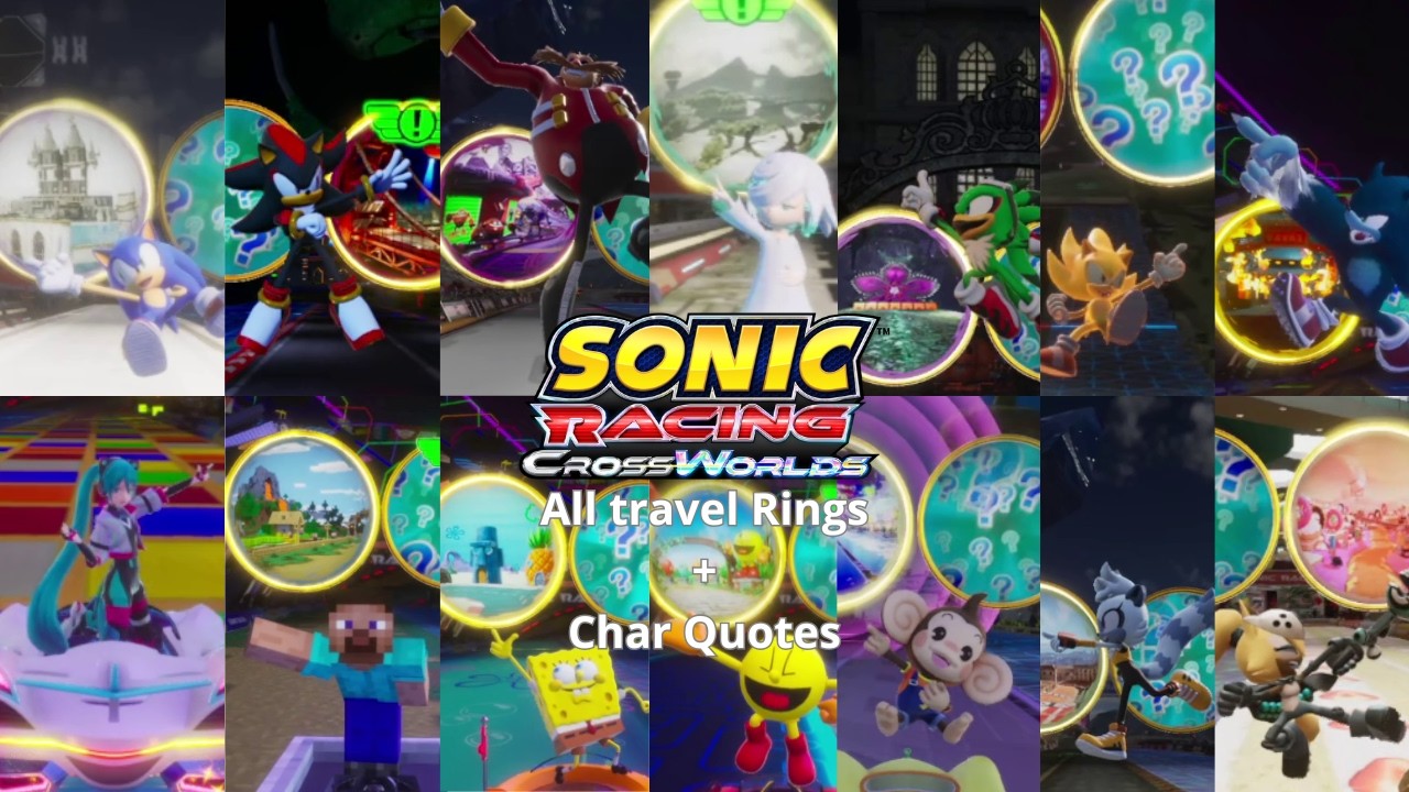 All Travel Rings Animations + Character Quotes - Sonic Racing: Crossworlds