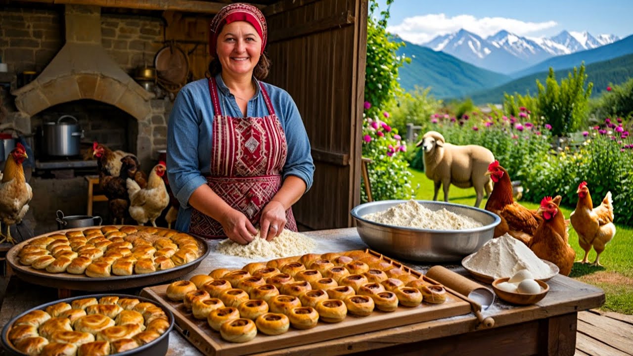 Countryside Life Cooking 🐓 Homemade Bread, Rustic Pies & Grandma’s Village Recipes