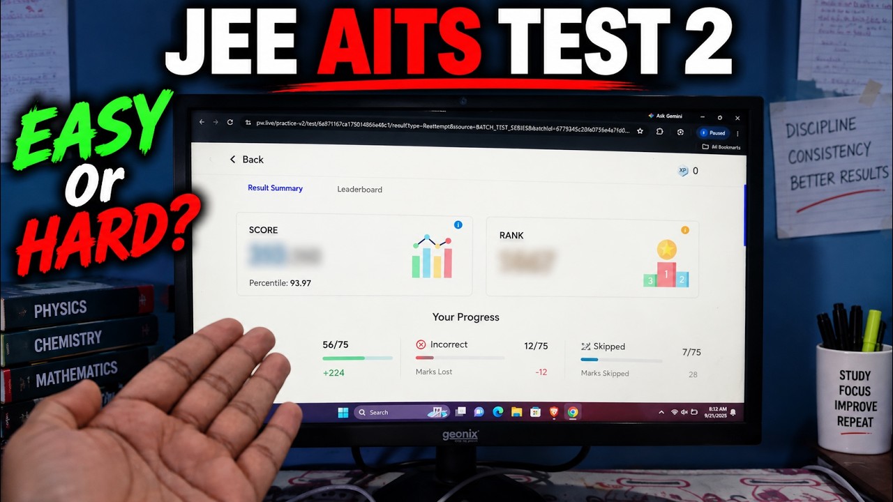 My AITS 2 Score Was MUCH Lower Than Expected&hellip; JEE 2027