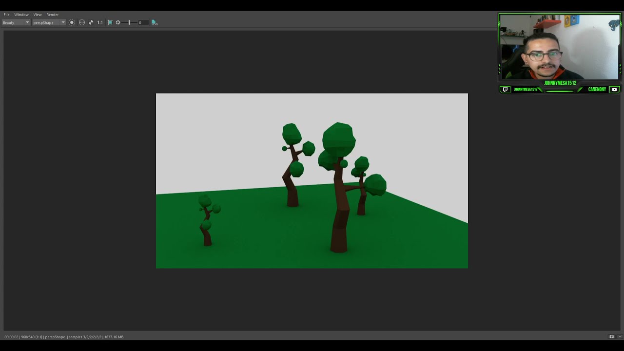 Modelar un arbol en Maya 2022 Español