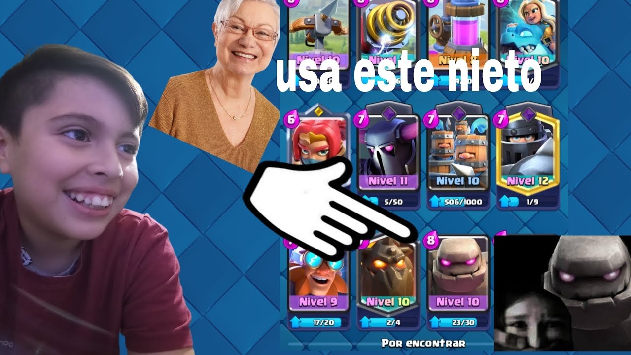 !!JUGANDO CLASH ROYALE PERO MI ABUELA ELIJE MI MAZO!!