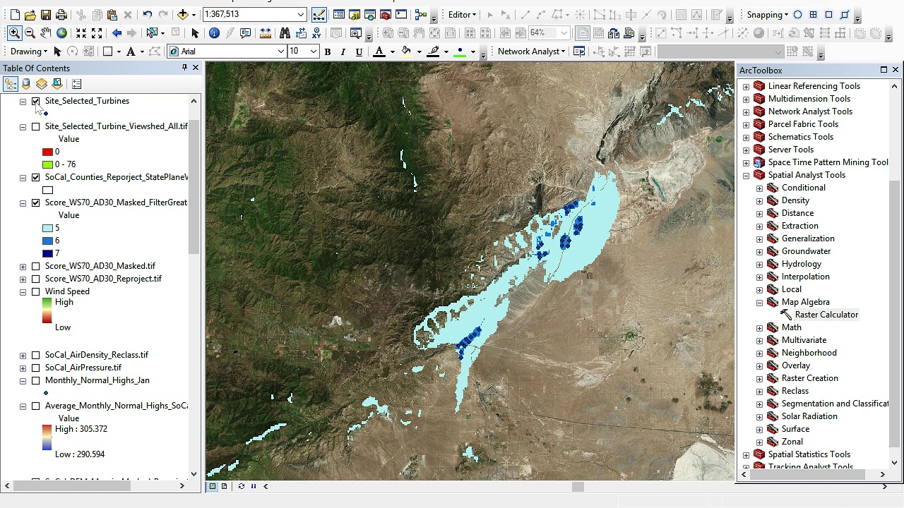 Wind Turbine Site Selection ArcGIS
