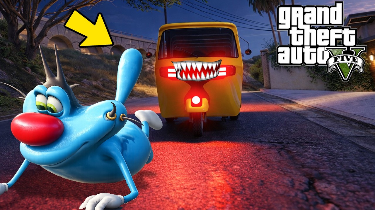 WE Found And Attacked By EVIL Cursed Killer AUTO RICKSHAW in GTA 5?! With OGGY & JACK