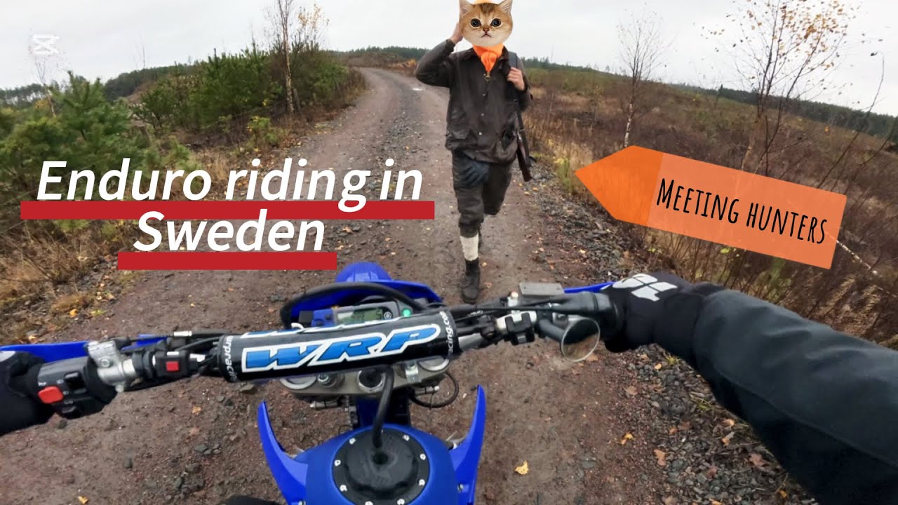 Meeting hunters when enduro riding in Sweden!