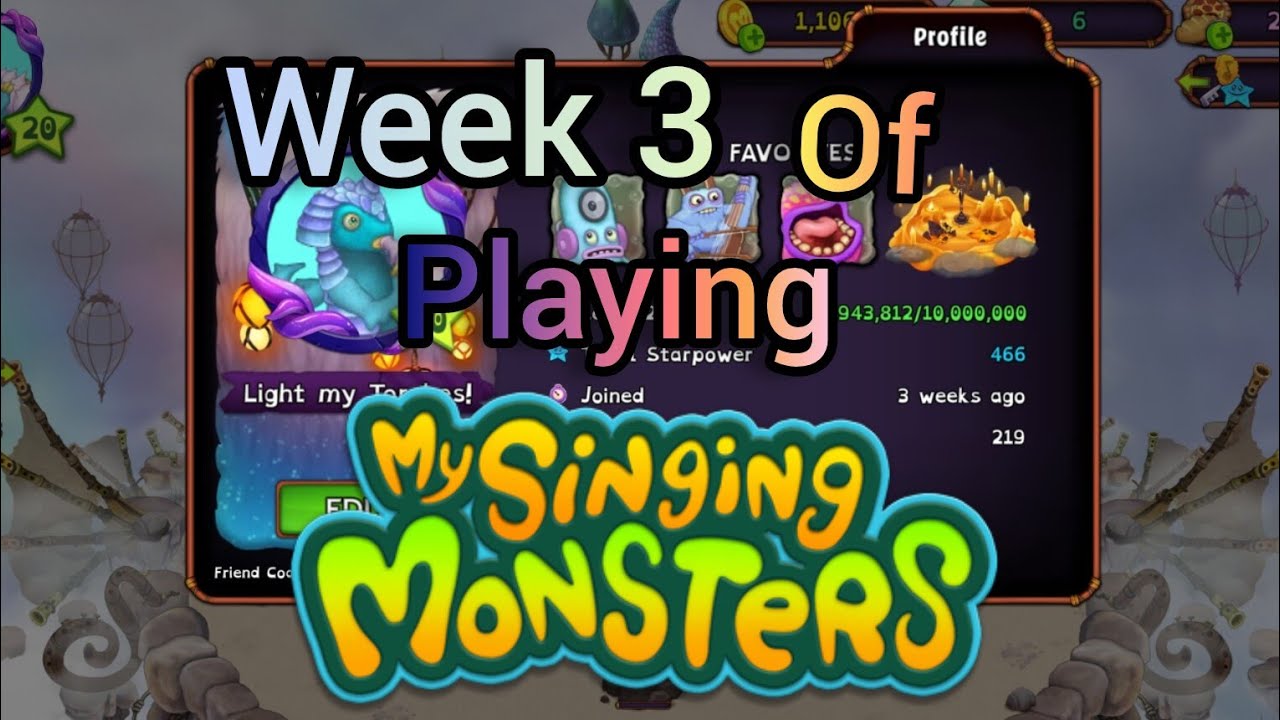 Week 3 of playing My Singing Monsters