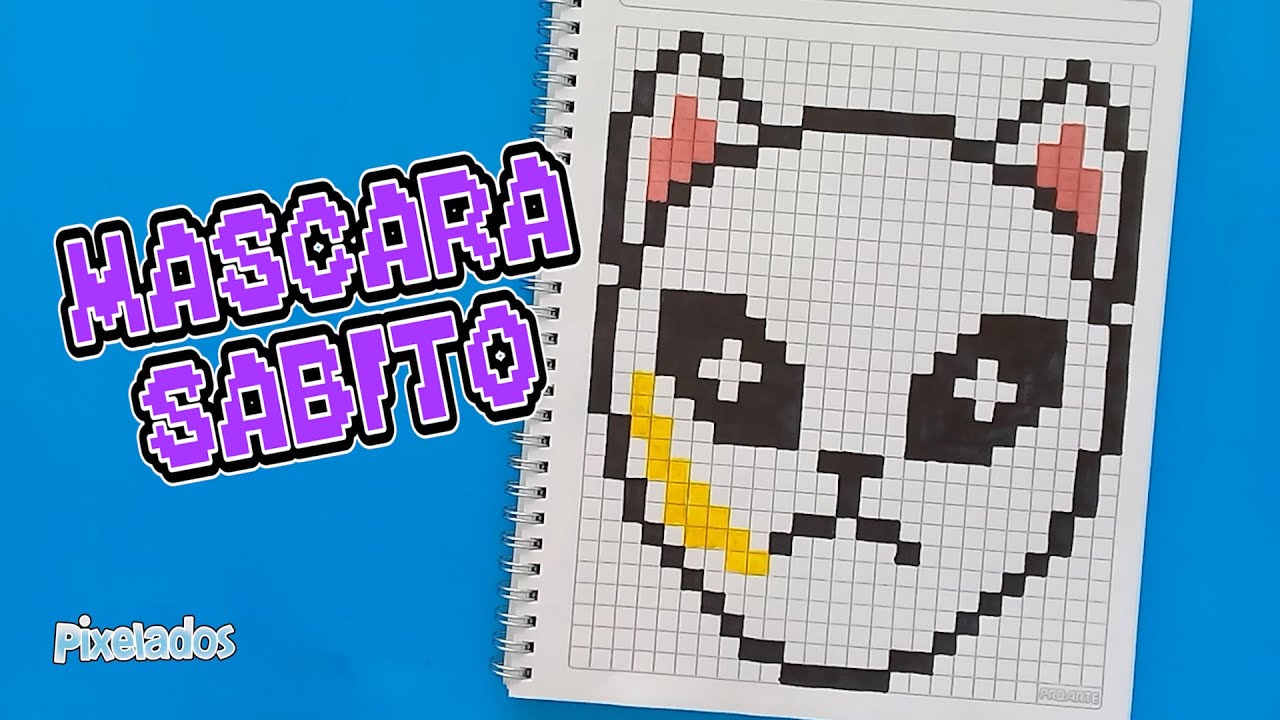 COMO DIBUJAR LA MASCARA DE SABITO de KIMETSU NO YAIBA en PIXEL ART - PIXELADOS