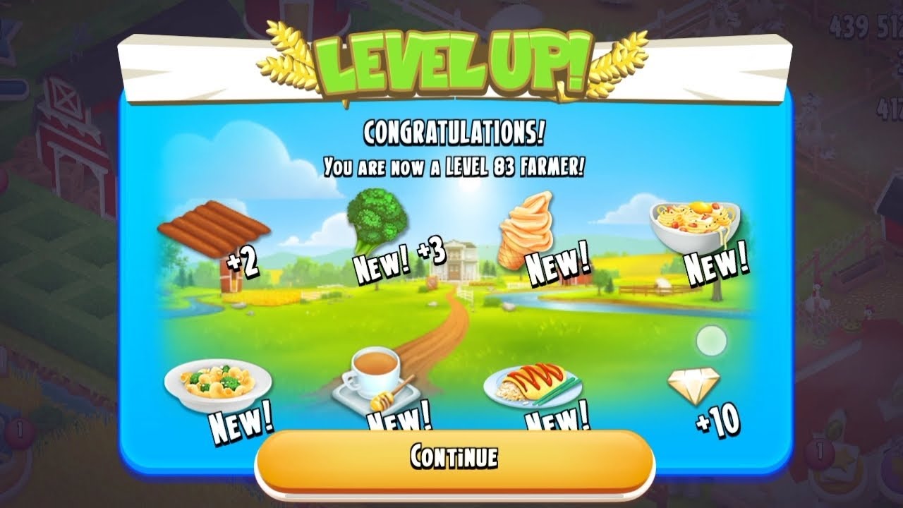 Hay Day game Now A Level 83 Farmer level up