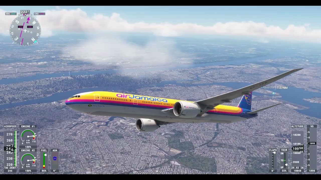 From JFK New York, to Norman Manley International Airport, Kingston, Jamaica.