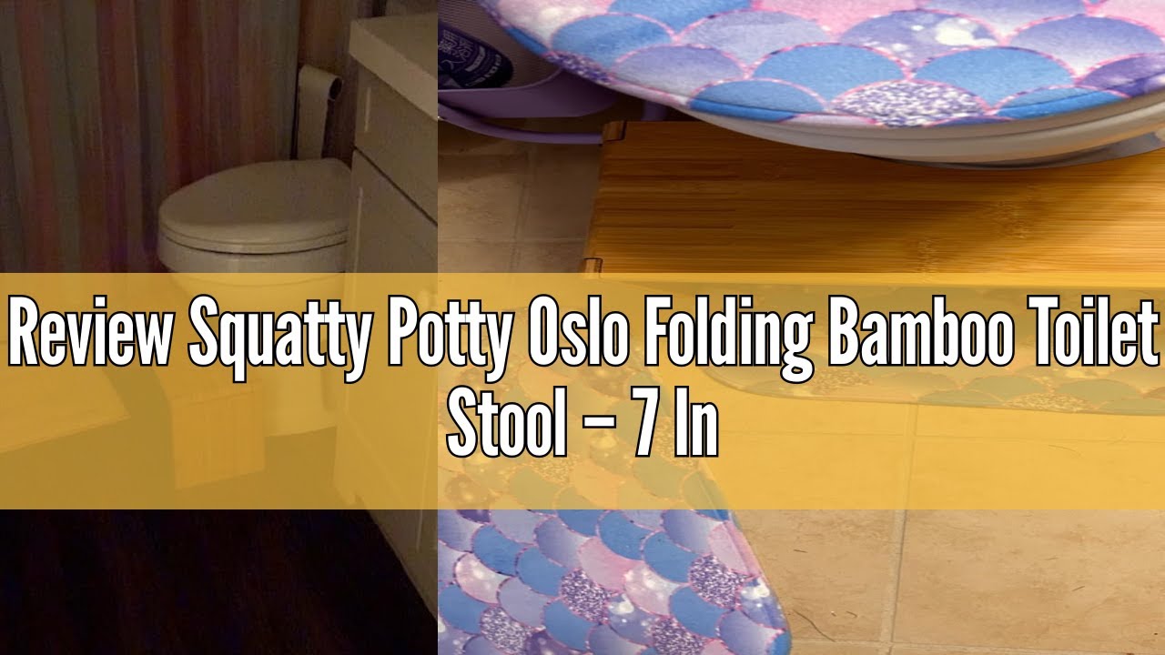 Review Squatty Potty Oslo Folding Bamboo Toilet Stool &ndash; 7 Inches, Collapsible Bathroom Stool for Kid
