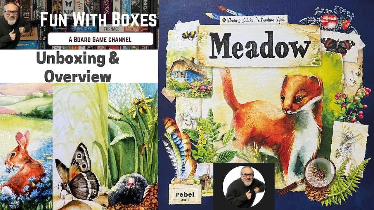 Take a stroll through Meadow the Board Game by Rebel Studio |  Unboxing & Overview | Fun with Boxes