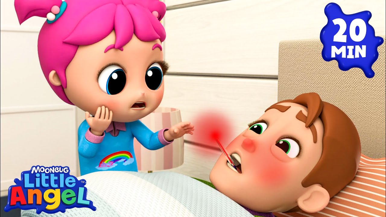 Daddy's Feeling Sick🤒 | Little Angel | Kids Cartoons & Nursery Rhymes | Moonbug Kids