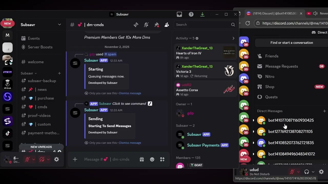 Discord DM Spam Bot Showcase (2025, No Downloads)