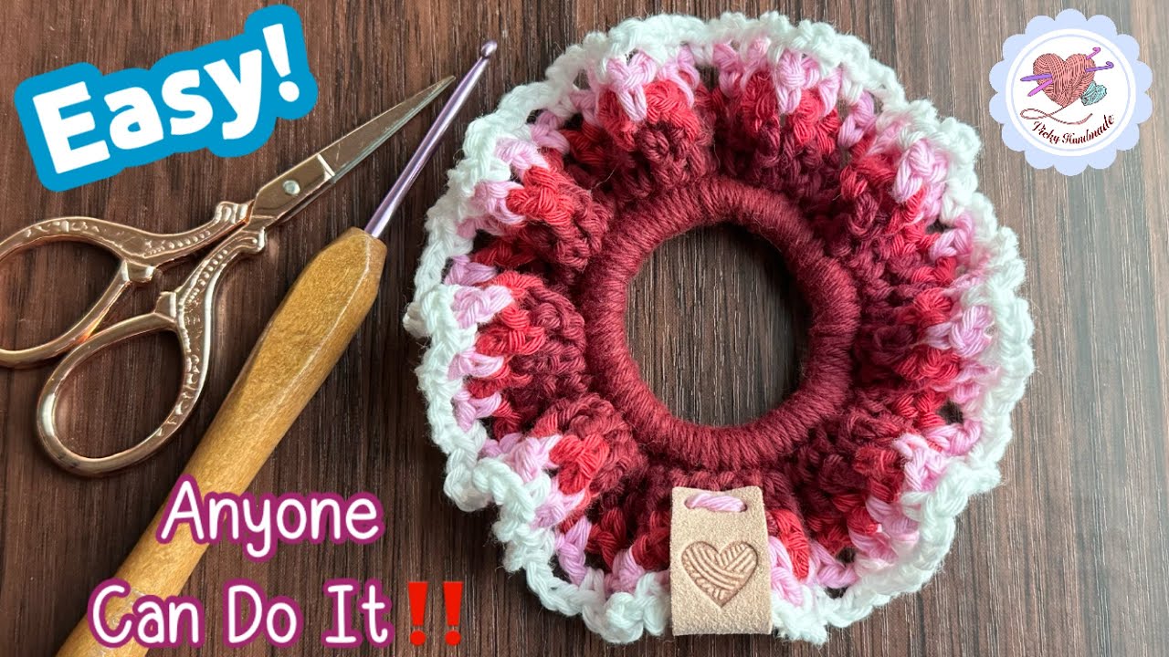 Anyone can do it‼️ Pink Shades Crochet Scrunchies  / Easy Crochet