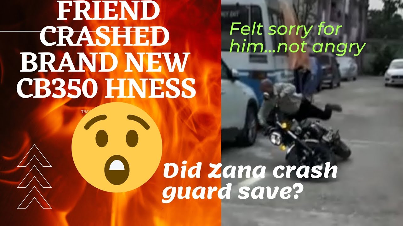 Honda CB350 crashed...saved by Zana crash guard
