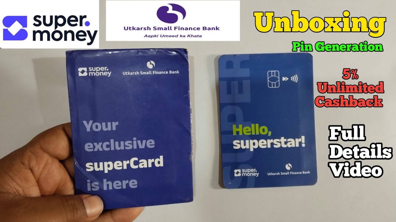 Super Money Fd Credit card unboxing video| Utkarsh finance Bank Credit Card unpacking video| Super M