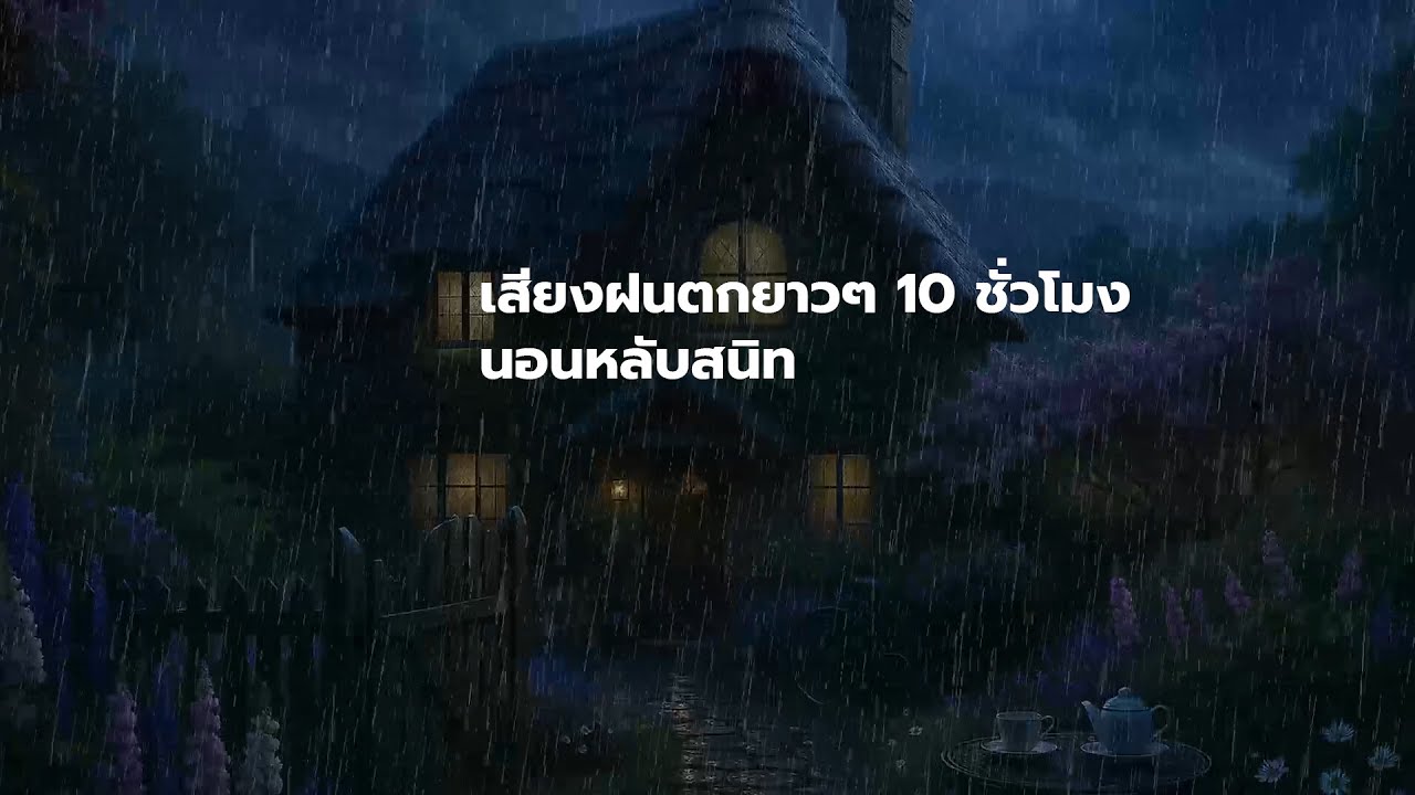 เสียงฝนตกหนัก ฟ้าร้อง กล่อมนอน 10 ชั่วโมง Rain sounds for sleeping