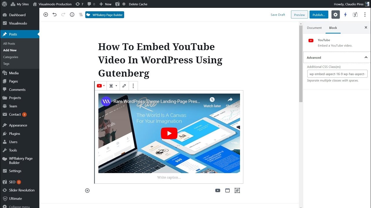How To Embed YouTube Videos In WordPress Using Gutenberg Editor?