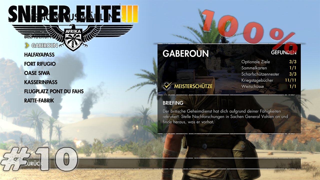 Sniper Elite 3  #10 Gaberoun 💎100%  |No Commentary|