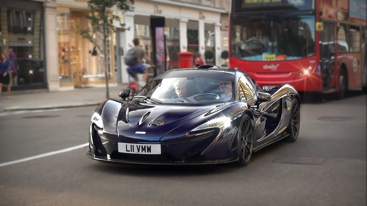 Blue MSO McLaren P1 start up, Race-Mode and driving in London!