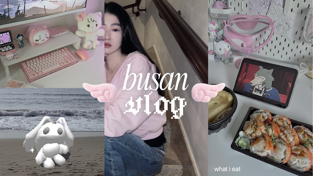last days of 2024 in busan 🫧⭑.ᐟ what i eat on vacation, pink pc setup update, family time