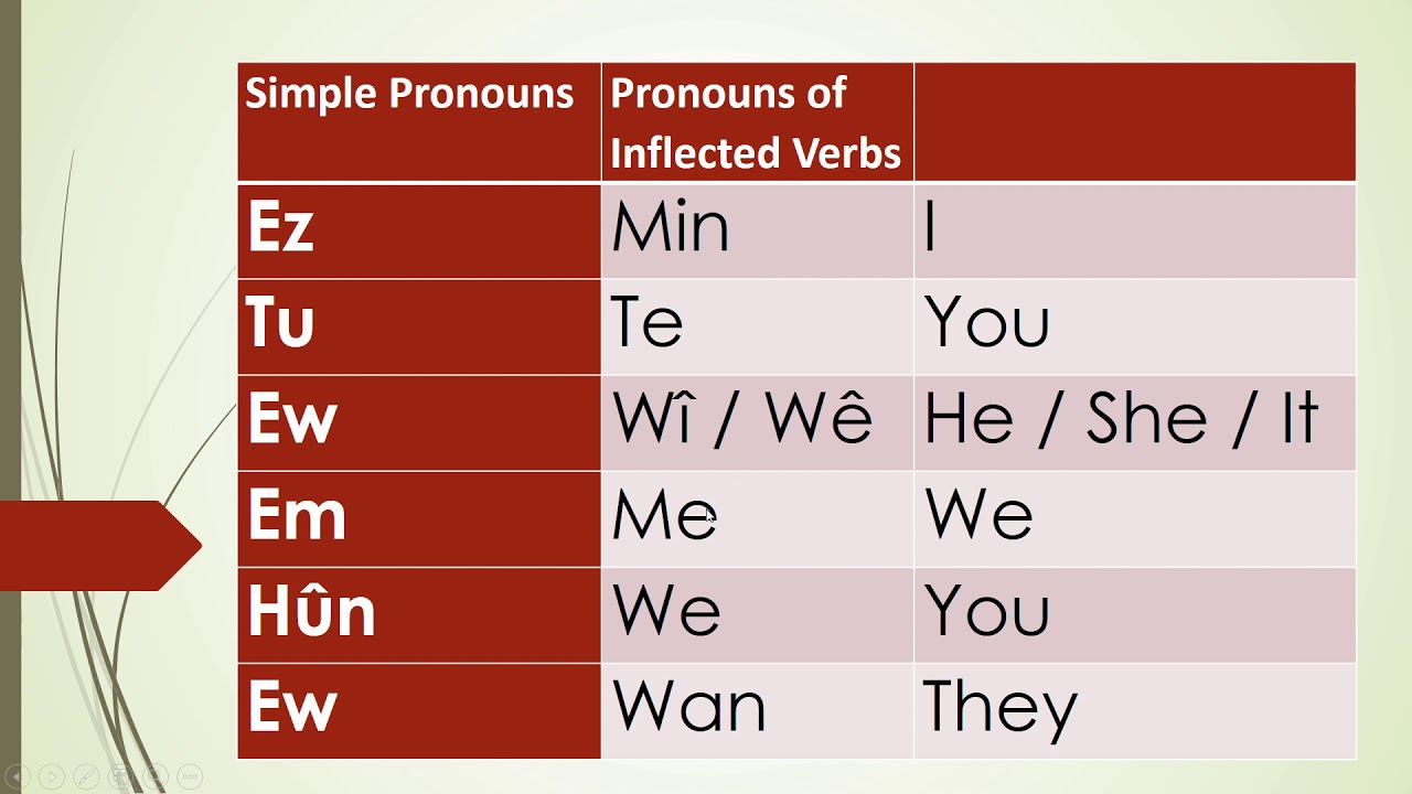 the pronouns    c&icirc;nav