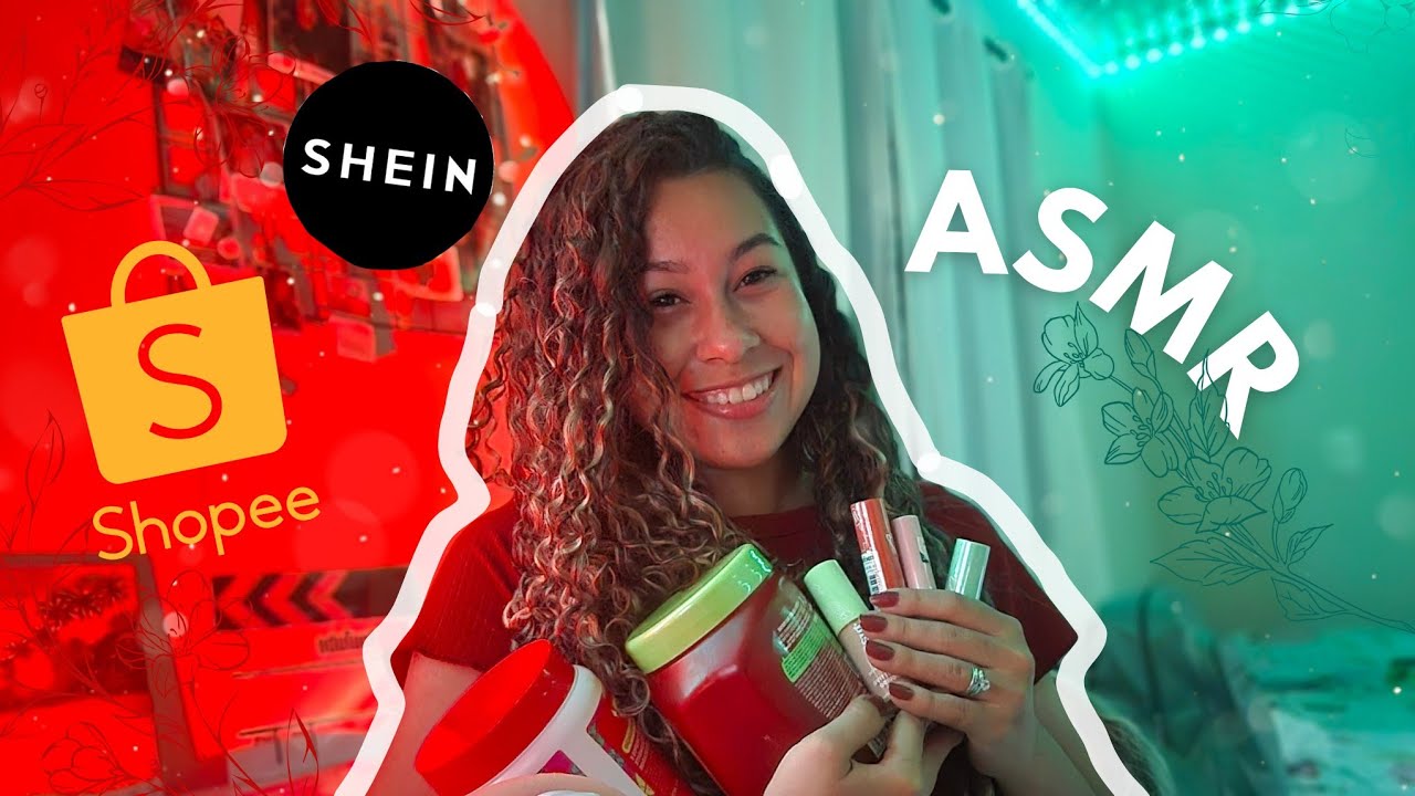 ASMR | Comprinhas da Shopee e Shein: Maquiagem, Livros e mais ✨