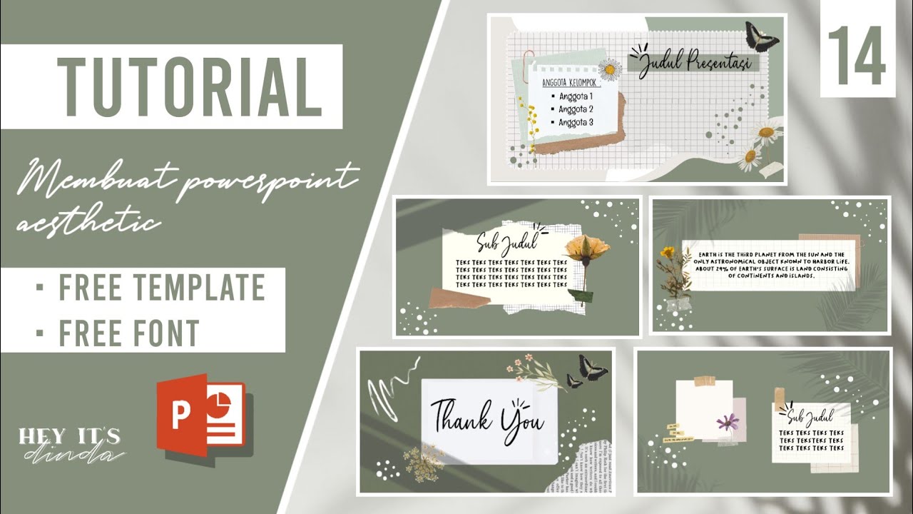 AESTHETIC PPT #14 ANIMATED SLIDE | MUDAH | SIMPLE | FREE TEMPLATE &FONT | CARA MEMBUAT PPT AESTHETIC