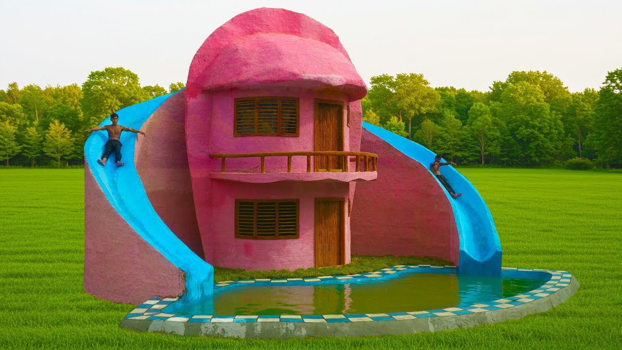 [Full Video] Nature&rsquo;s Waterpark! 🌱 Incredible Mud House with Slide into Heaven! 😍🌀