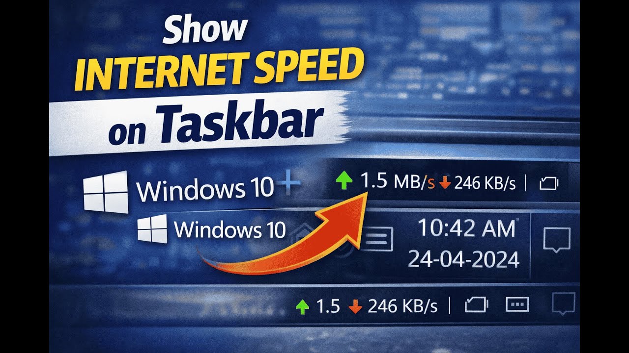 Show INTERNET SPEED on Taskbar Windows 11/10 (In 2026) SUPER EASY