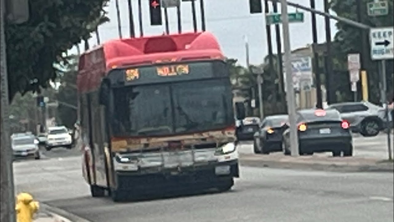 Long Beach Transit 2017 New Flyer XN40 1824 Line 104 to Santa Fe.