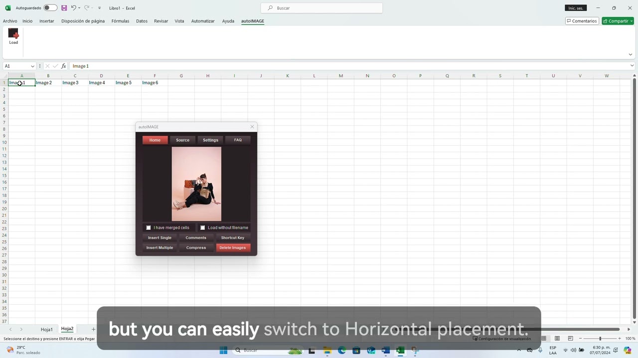 How to Insert Images Horizontally in Excel with autoIMAGE | Single & Multiple Images