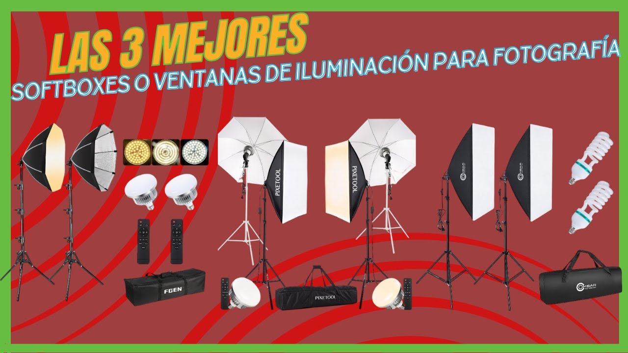 Los 3 mejores Softboxes o ventanas de iluminaci&oacute;n para Fotograf&iacute;a de Amazon en 2025 Kits iluminaci&oacute;n