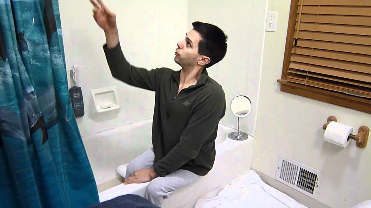 Taking A Simulated Shower (Wheelchair user) (Paraplegic)