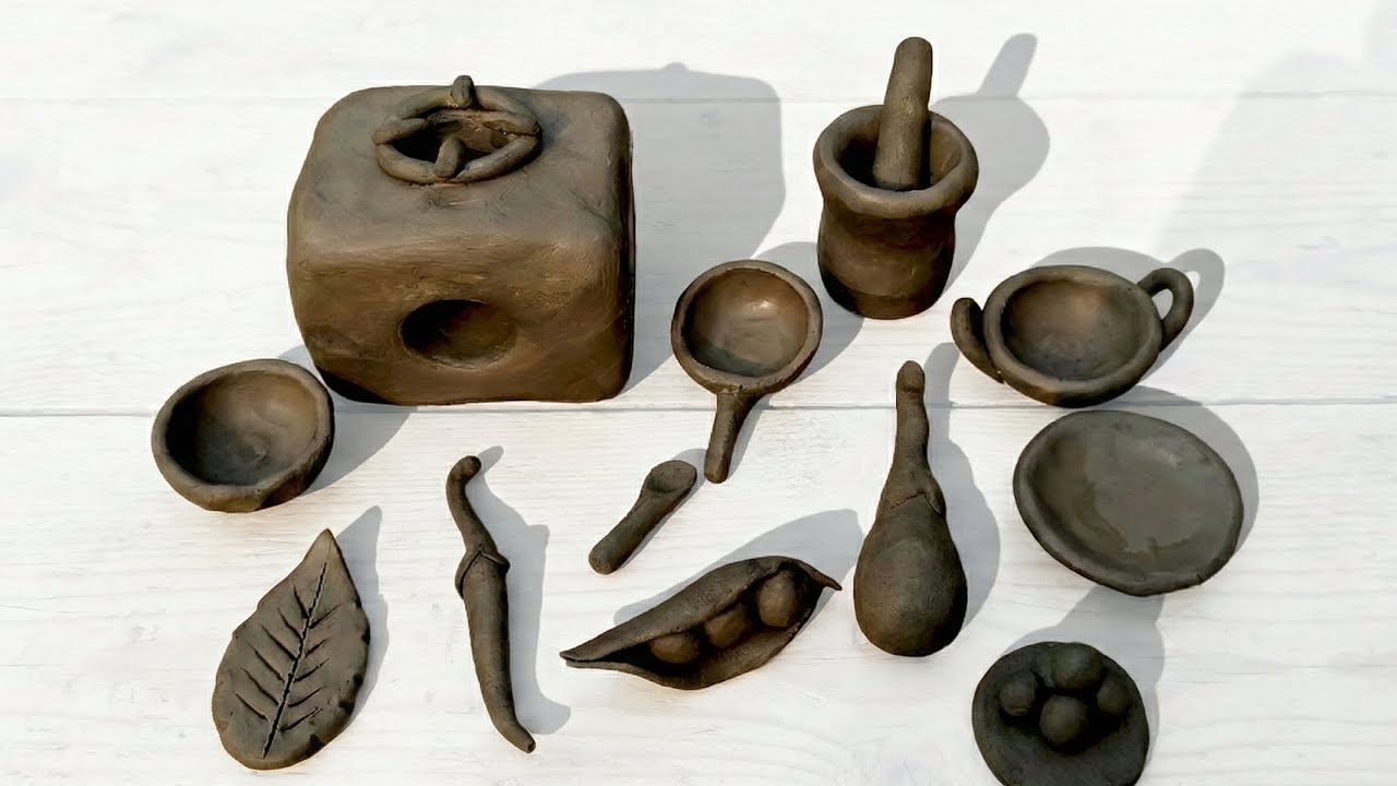 Diy how to make clay kitchen set, clay art idea