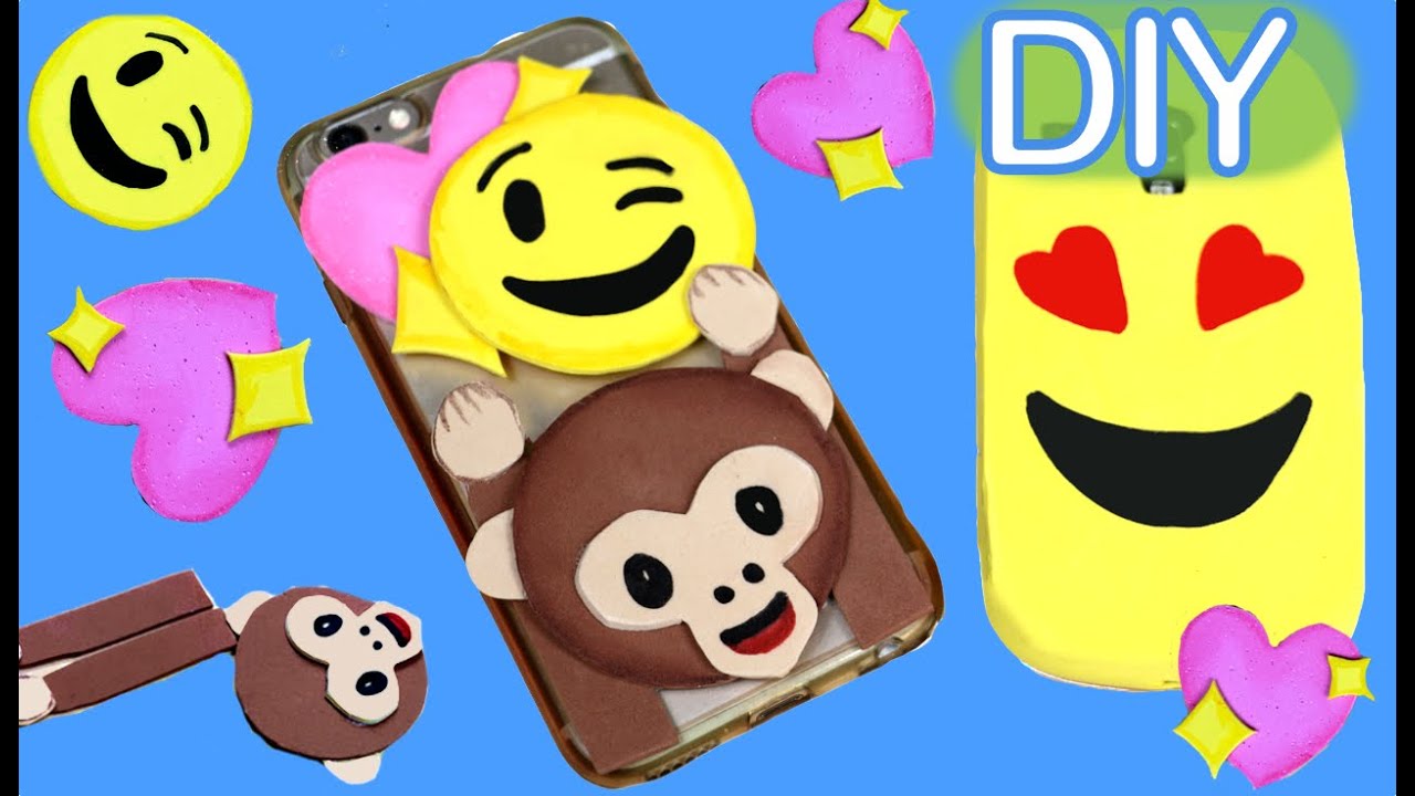 Funda para celular de goma Eva con emojis o emoticonos #emojicrafts