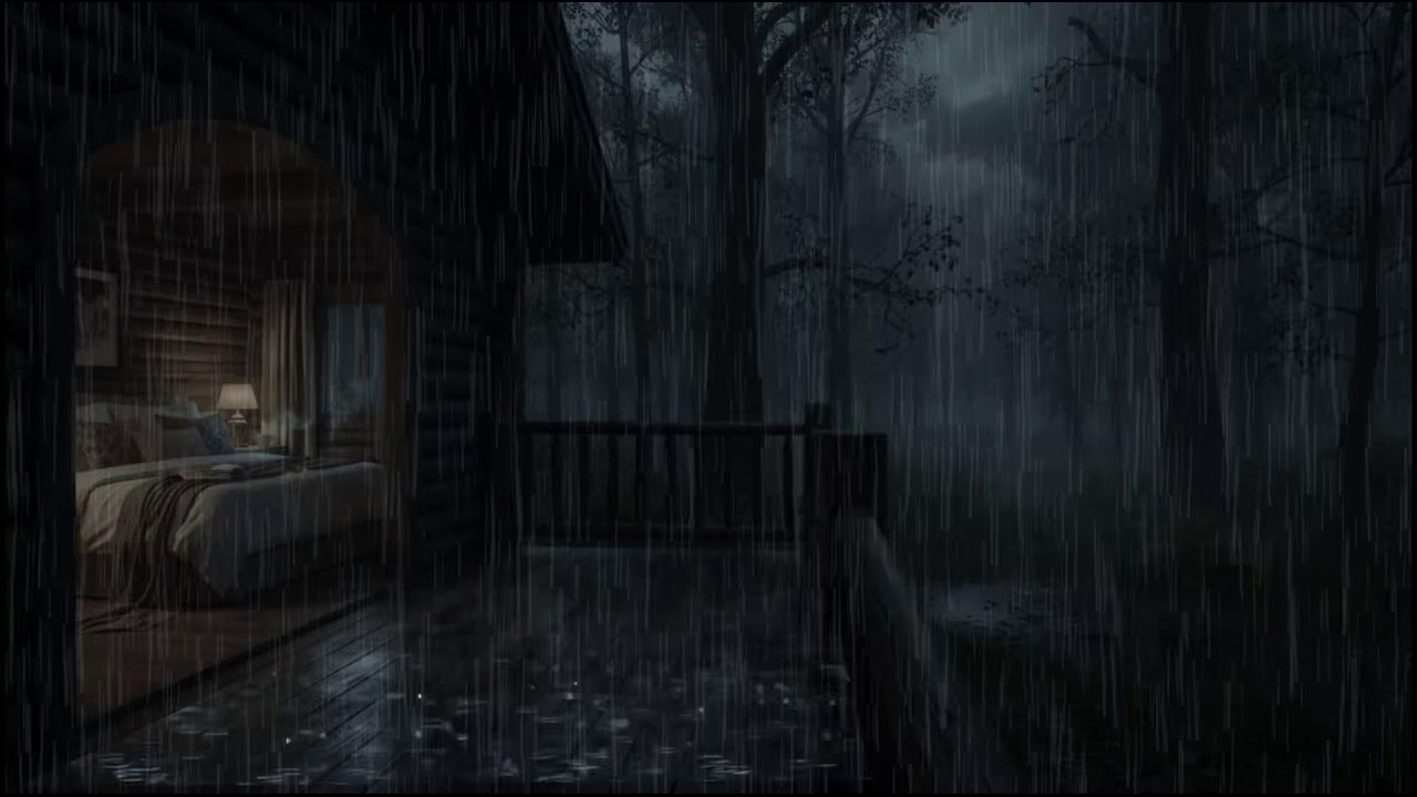 Peaceful Rainfall in a Warm Forest Cabin 🌧 | Relaxing Sleep Ambience