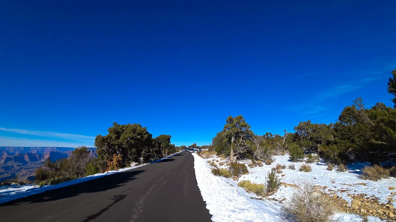 Grand Canyon : West and East Rim scenic drive 4k (winter)