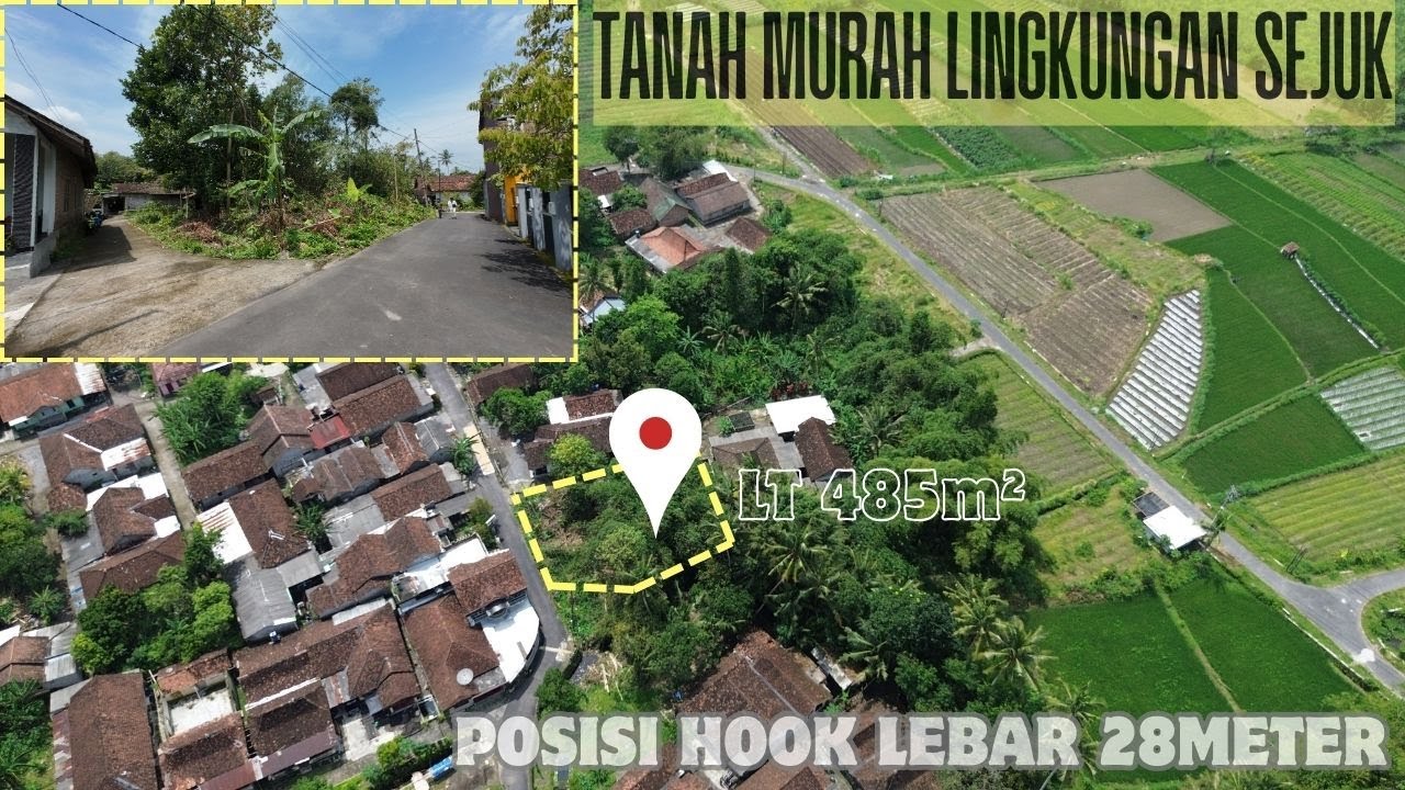 Dijual Tanah SHM Pekarangan 485m² Posisi Hook | Lebar Depan 28 × 17,5 m Mororejo Tempel | SB EPS592