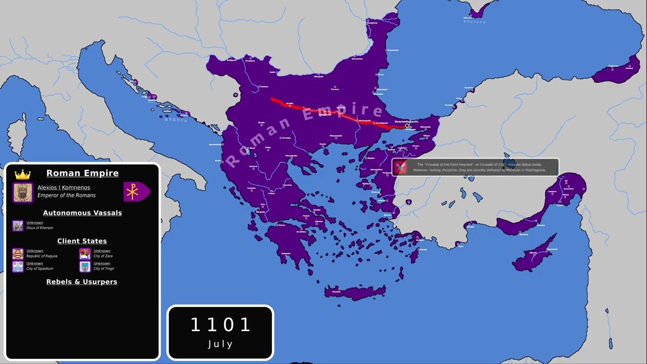 The Komnenian Restoration and its Aftermath: Every Month (1081 - 1204)