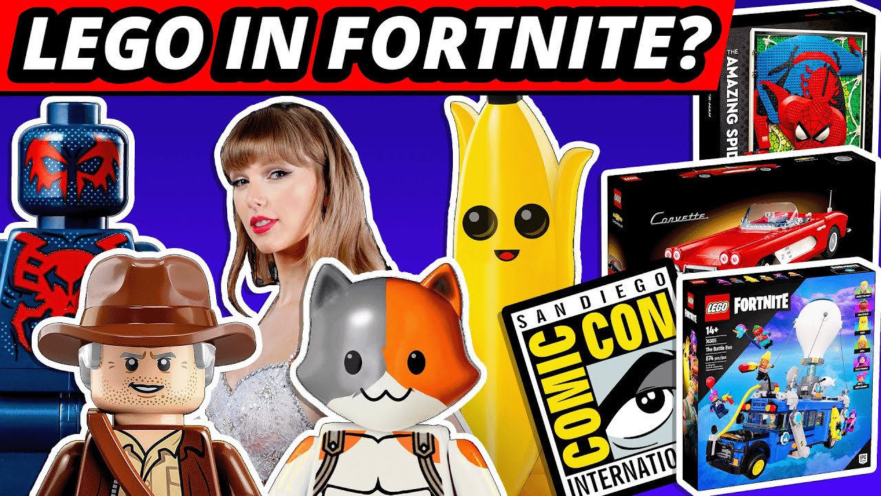 LEGO NEWS! LEGO in Fortnite?! Dial of Destiny?! Comic Con 2023! Spider-Man! Corvette! Taylor Swift?!