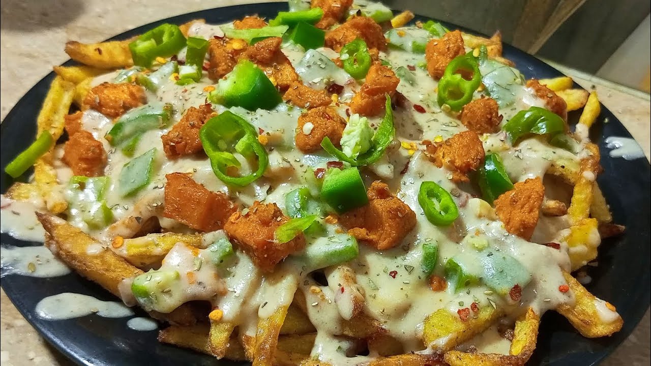 White Sauce Fries Recipe|| Chicken Loaded white Sauce Fries
